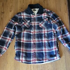 Buffalo David Bitton Men's Plaid Jacket in Navy and Burgundy